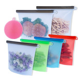 4 Saco Porta Alimento Silicone Reutilizavel