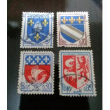 4 Selos Antigo Francês 1954 1962 1965 1966