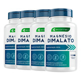 4 Suplemento Alimentar Magnésio Dimalato Puro Premium 500mg 480cáp 8 Meses Ecomev Sabor Sem Sabor
