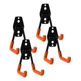 4 Suporte De Parede Aço Multiuso 23kg Bike Mangueira Escada Cor Preto Bestfer