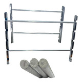 4 Suportes P Churrasqueira Inox Apoio De Espeto Grelha 75
