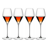 4 Taças Cristal Riedel Veloce Rosé Espumante 347ml Champagne