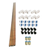 4 Tacos Ipê 1 45 M Kit Giz Virolas Metal Bar Sinuca Snooker