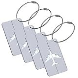 4 Tags Para Etiquetar Bagagem Mala Viagem Coloridas Kit Prata