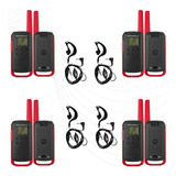 4 Talkabout Radio Motorola T210br Uhf Com Fone De Ouvido Ptt