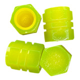 4 Tampas Fluorescente Neon Bico Válvula Pneu Roda Carro Moto