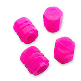 4 Tampas Fluorescentes Neon P Bico Pneu Roda Carro Moto Bike