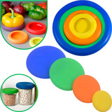 4 Tampas Redondas Silicone Vedação Alimentos Conserva Potes Cor Sortidos