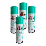4 Tiuran Aerosol 125ml Contra Sarna Fungo Cães Gatos Duprat