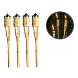 4 Tocha Bambu 120cm Lamparina Festa Decoração Jardim C pavio
