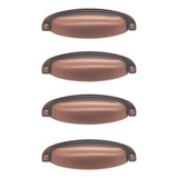 4 Uni Puxador Concha Cobre P Armário Guarda Roupa Gabinete