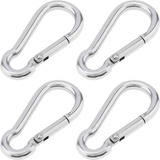 4 Unidades Mosquetão 8cm Suporta 230kg Academia Profissional