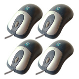 4 Unidades Mouse Modelo Antigo Esfera Scroll Conector Ps2