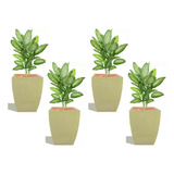 4 Vaso Plantas Flores 45x35 Moderno Polietileno