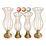 4 Vasos Armação 45cm E 35cm Para Pedrarias Decoração Festa