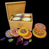 4 Velas Aromaticas Em Latas Mandala Caixa Mdf Para Presente