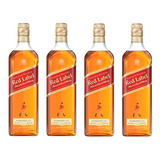 4 Whisky Johnnie Walker Red Label 1 Litro Original Lacrado