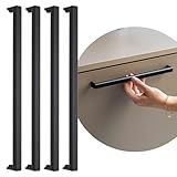 4 X Puxador Slim Gaveta Armario Moveis Alumínio Round 352mm PRETO FOSCO 