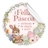 40 Adesivos Pascoa Coelhinho 3,5cm Recheado De Alegria Amor