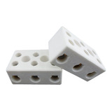 40 Conector De Porcelana Sindal 3 Polos P/ Fio Até 10,0mm