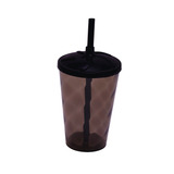 40 Copos Plástico Tipo Acrílico 300ml Liso C/tampa E Canudo!