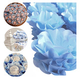 40 Forminhas Para Doces Finos Casamento - Modelo Flor Cor Azul Aqua