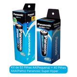 40 Pilha Panasonic Tubo Comum Palito Aaa+52 Pilha Pequena Aa