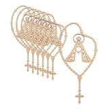 40 Aplique Mini Terço Rosário Nossa Senhora 10cm Mdf 3mm