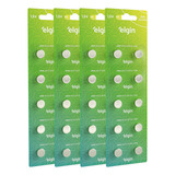 40 Baterias Pilhas Alcalina Lr44 1 5v Cartela Cartela Elgin