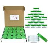 40 Frascos De Plástico Vazios De 10 Gramas Recipiente De Acrílico Transparente Redondo Livre De BPA Para Viagem Cosméticos Maquiagem Contas Amostra Protetor Labial Doces Ervas Sombra De Olho 10 G 10 Ml Tampa De Parafuso Verde 