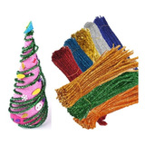 40 Hastes Chenille Limpador Cachimbo Brilho Artesanato Natal