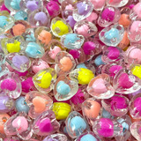 40 Pcs Miçanga Transparente Cor Interna Coração 50g Cor Colorido Diâmetro 14 Mm