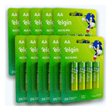 40 Pilhas Baterias Aaa Elgin Alcalina 3a Palito Caixa