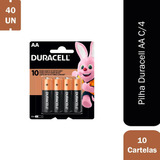 40 Pilhas Duracell Aa Alcalina