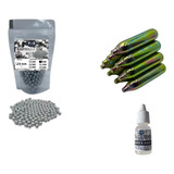 400 Esferas Airsoft 6 Mm + 10 Cilindros Co2 + Silicone