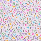 400 Pçs Miçanga Infantil Letras Coloridos