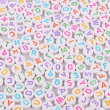 400 Pçs Miçanga Infantil Letras Coloridos Alfabeto 50grama Cor Colorido Diâmetro 7 Mm