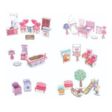 41 Mini Móveis Decorado Para Casinha De Bonecas Mdf Colorido