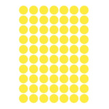 420 Etiquetas Colacril Redonda 13mm - Cores (ler Descrição) Cor Amarelo
