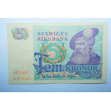 4389 Suécia 5 Fem Kronor 1979 Vf ef Pick 51d