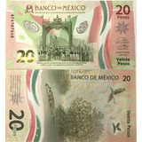 4406 México 20 Pesos 2021 P New Polímero Unc