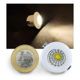 45 Mini Spot Led Embutir 1w Redondo Biv. Branca Quente/3000k