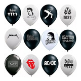 48 Unid Bexiga balão bola Tema Bandas De Rock Musicas