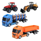 4p Caminhão Iveco Trator Case Carregadeira Miniatura Réplica