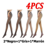 4pares De Pantimedias De Forro Polar Cálido Translúcidas 90g