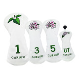 4pcs Golf Wood Headcovers Golf Club Head Covers Moda Branco