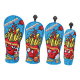 4pcs Golf Wood Headcovers Golf Wood Head Covers Capa Azul