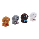 4pcs Mini Cão Ornamento Terrário De Em Miniatura Vaso De