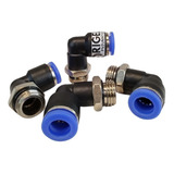 4un Conector Pneumático Cotovelo 16mm X Rosca 1/2 + Oring