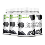 4x Carvão Vegetal Ativado 120 Cápsulas 500mg Bionutri